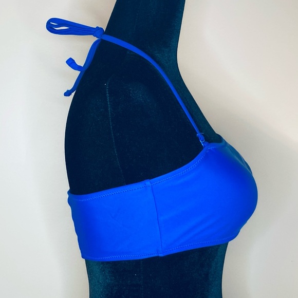 NWT SHEKINI Bandeau Bikini Top Blue Size M Removable Strap Beach Travel Vacation - Picture 2 of 7